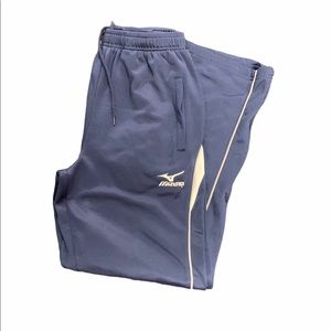 Mizuno Navy Blue/White 100% Polyester Sweatpants M